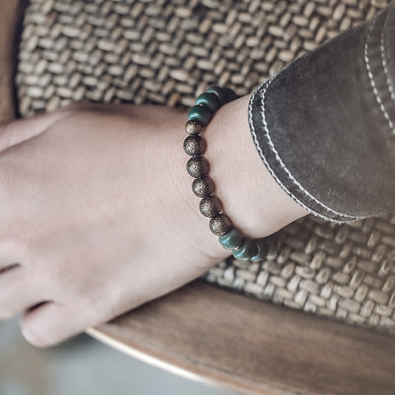 Wear FengShui Tibetan Cyan Bodhi Seed Copper Success Bracelet