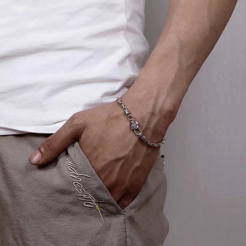 Wear FengShui Tibetan Double Dorje Om Mani Padme Hum Buddha Swastika Vajra Strength Bracelet