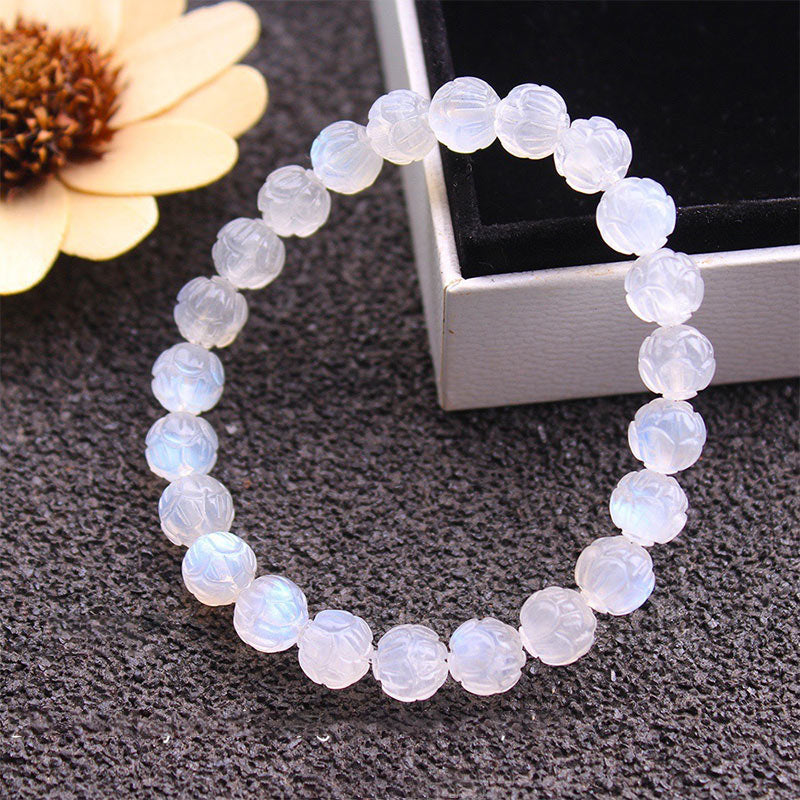 Wear FengShui Natural Moonstone Lotus Love Bracelet