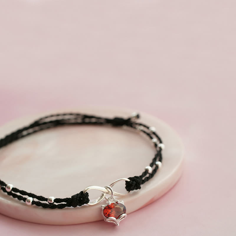 Wear FengShui Love Heart Infinity Symbol Braided String Anklet
