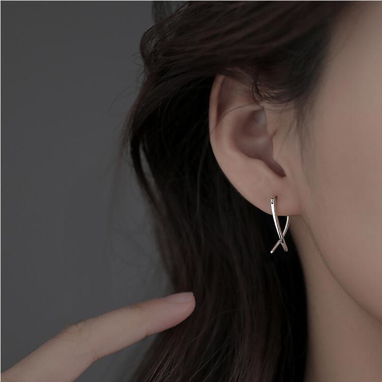 Wear FengShui Geometric Cross Design Luck Hoop Earrings