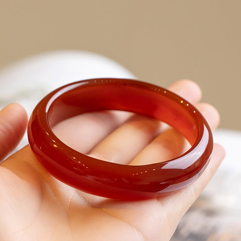 Wear FengShui Natural Red Agate Confidence Bracelet Bangle