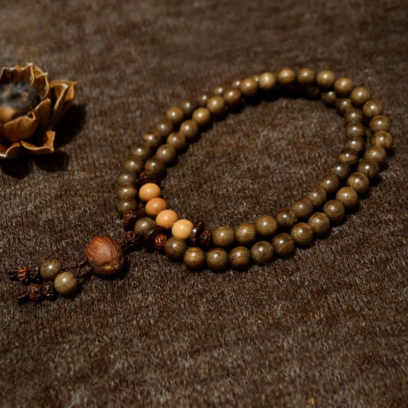 Wear FengShui Tibetan Sandalwood Protection Charm Mala Bracelet