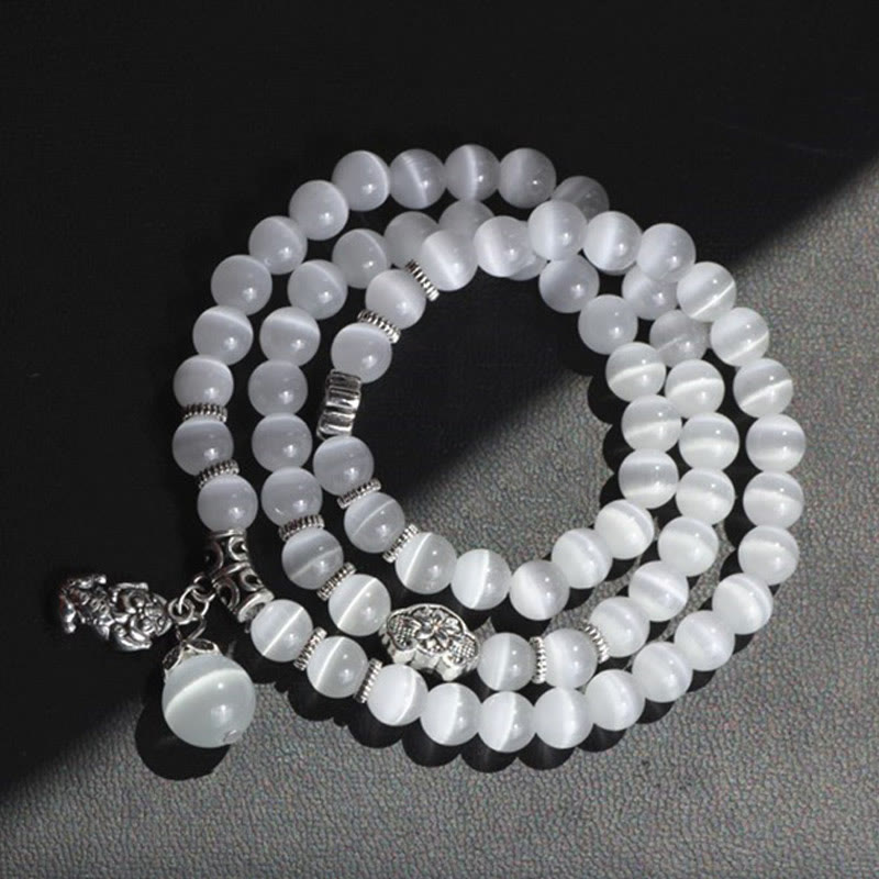 Wear FengShui Cat Eye PiXiu Support Triple Wrap Bracelet