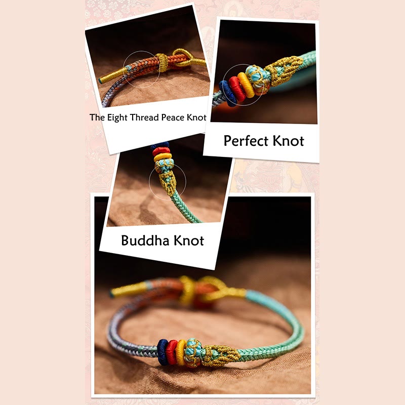 Wear FengShui Colorful Rope Eight Thread Peace Knot Luck Handmade Bracelet