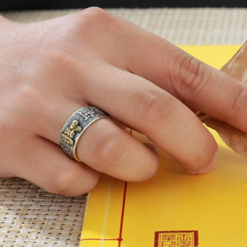 Wear FengShui Chinese Zodiac Natal Buddha Wealth Luck Adjustable Ring