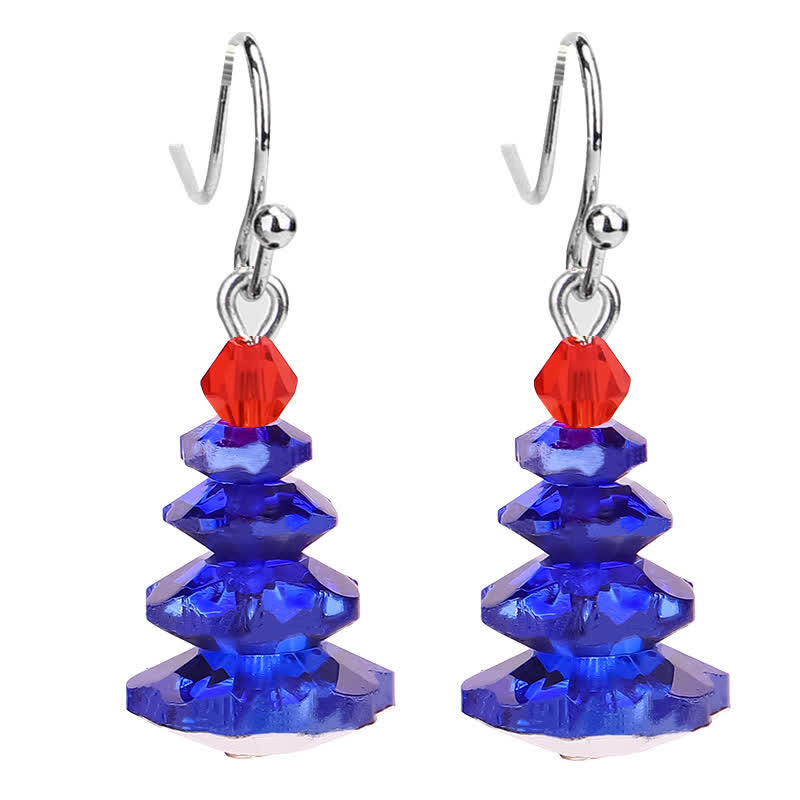 Wear FengShui Various Crystals Christmas Tree Amethyst Peace Healing Drop Earrings