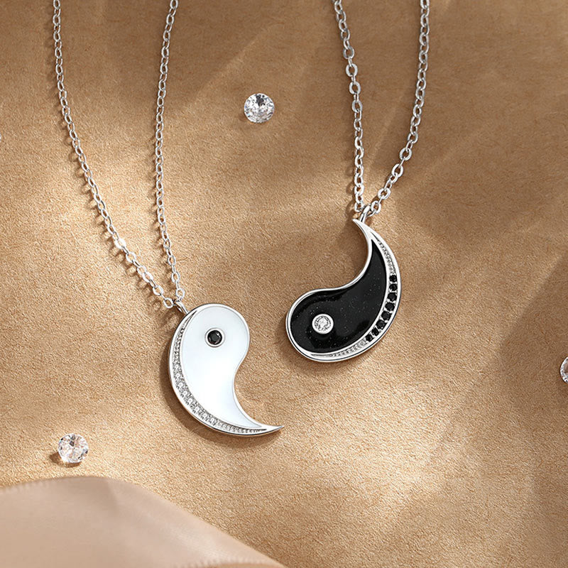 Wear FengShui 925 Sterling Silver Yin Yang Symbol Harmnoy Necklace Pendant