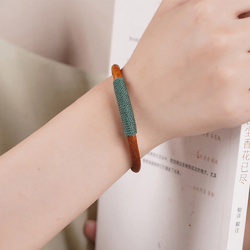 Wear FengShui Tibetan Leather Handmade Five Elements Luck Braid String Buckle Bracelet