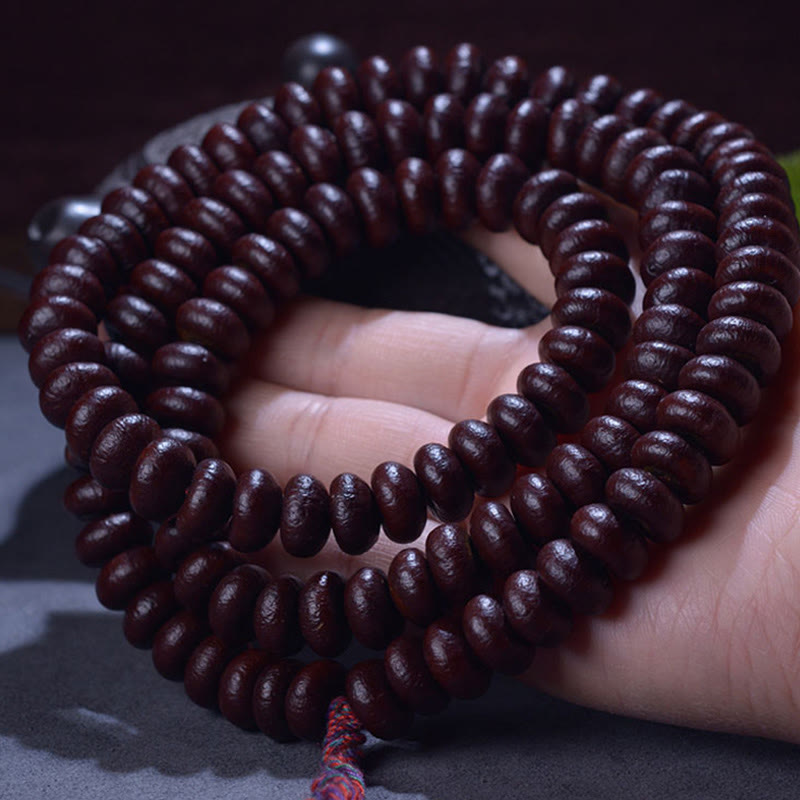 Wear FengShui Natural Tibet 108 Mala Beads Purple Bodhi Seed Wealth Bracelet