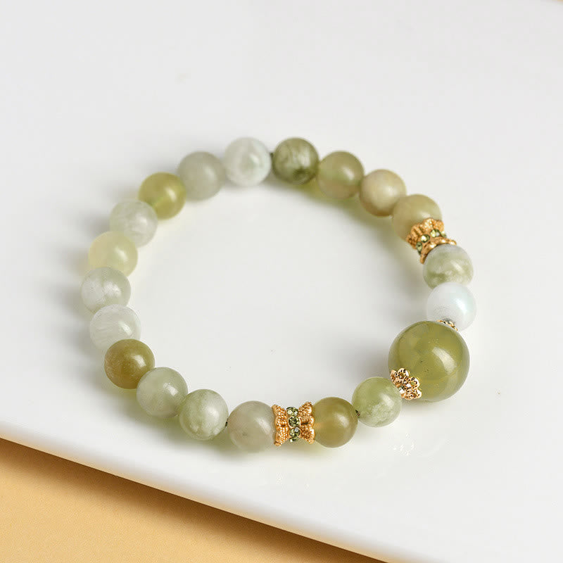Wear FengShui Green Grape Color Jade Abundance Bracelet