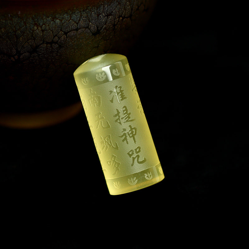 Wear FengShui Heart Sutra Citrine Happiness Strength Necklace Pendant