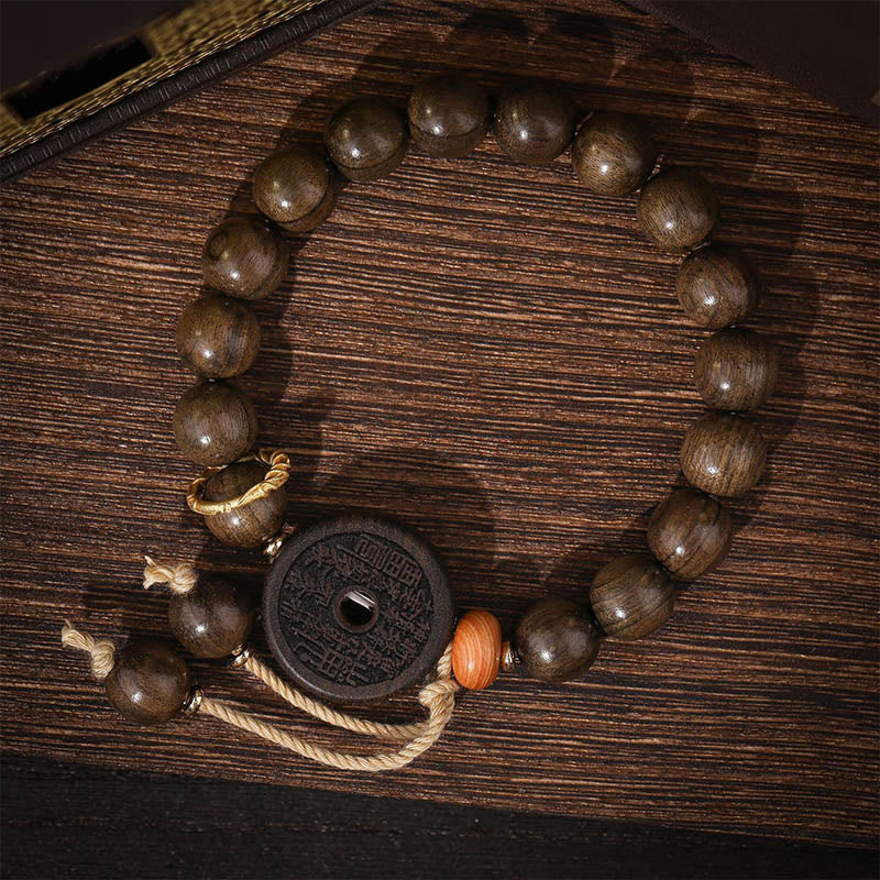 Wear FengShui Ebony Wood Mountain Ghosts Spend Money Balance Bracelet