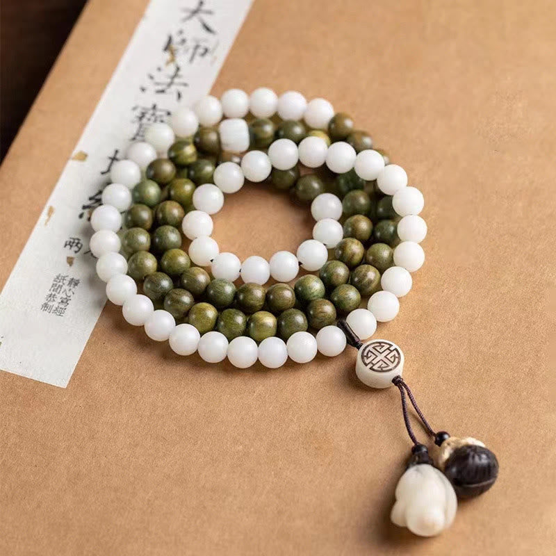 Wear FengShui Natural Green Sandalwood Bodhi Seed Soothing Bracelet