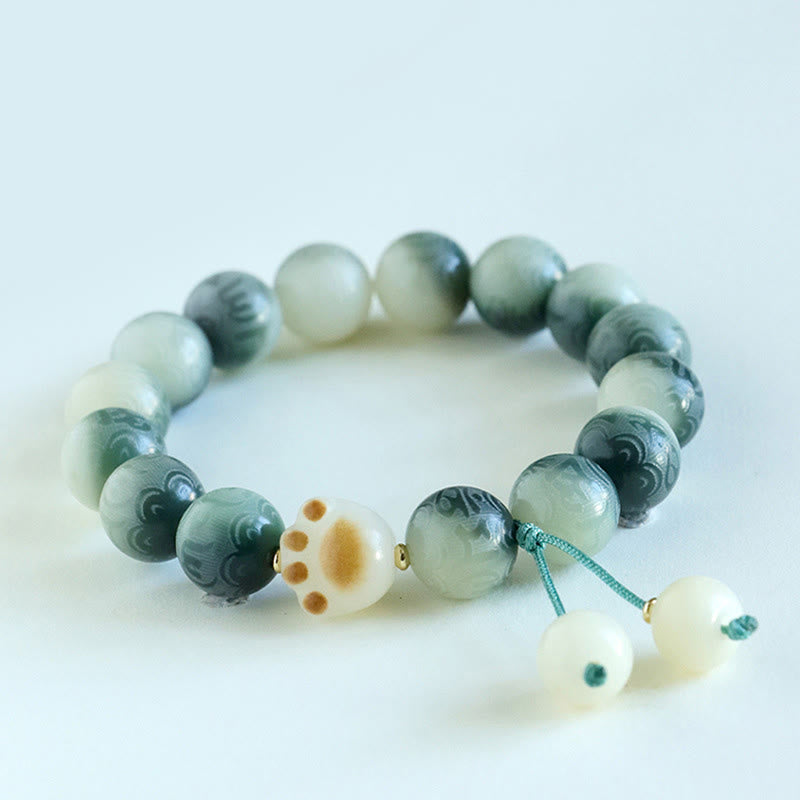 Wear FengShui Bodhi Seed Om Mani Padme Hum Carved Harmony Bracelet