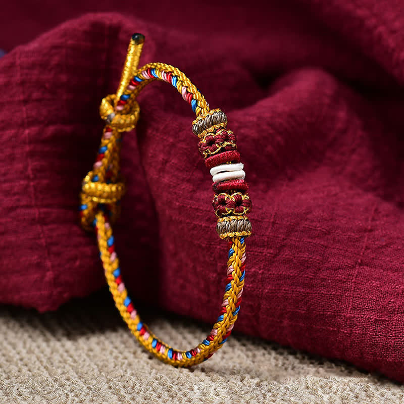 Wear FengShui Handmade Dunhuang Color Luck Braid String Bracelet