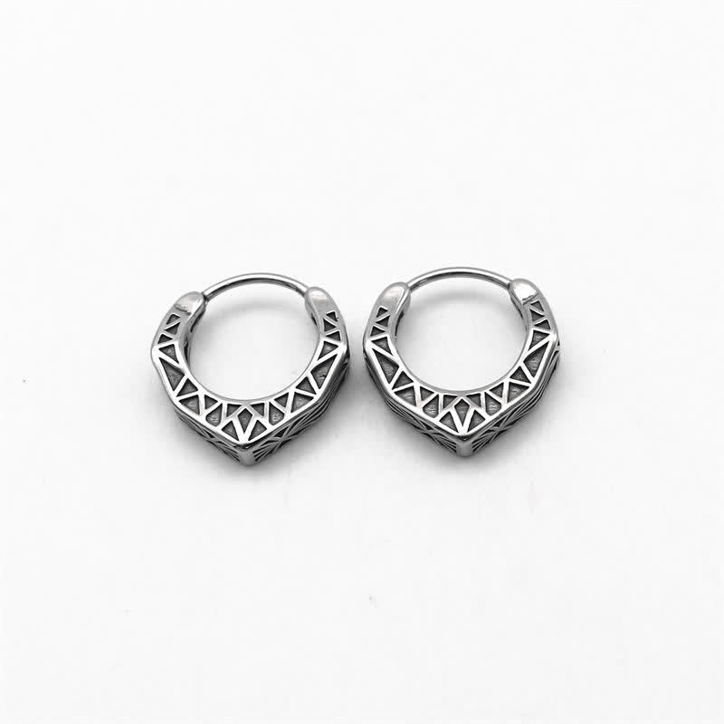 Wear FengShui Viking Hoop Titanium Steel Balance Earrings