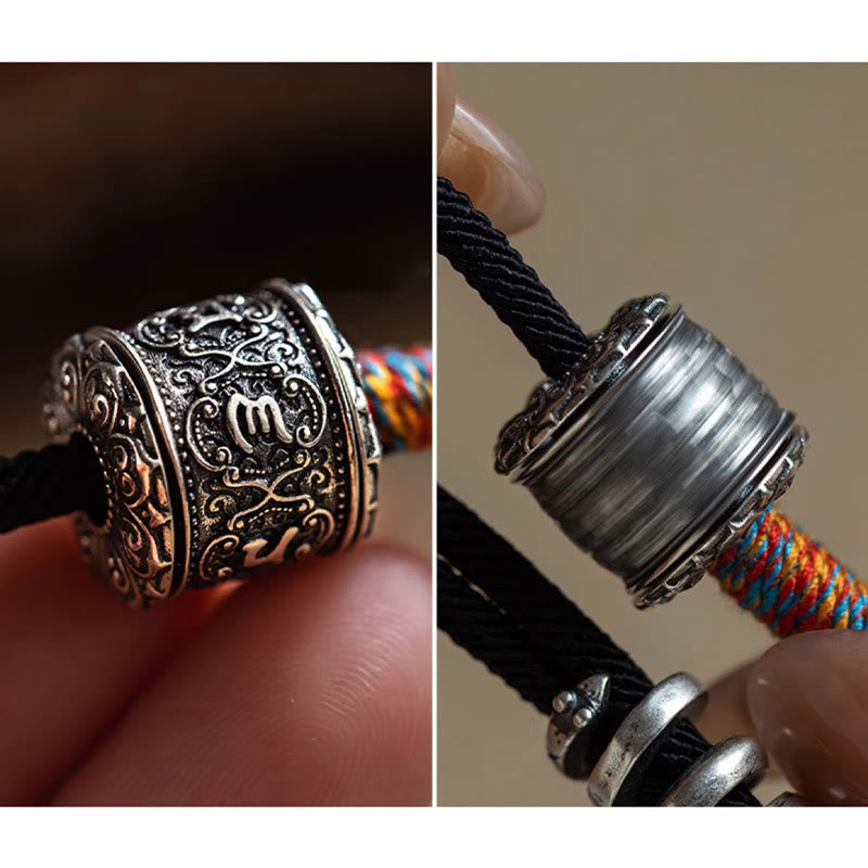 Wear FengShui Tibetan Om Mani Padme Hum Carved Amulet Double Wrap Bracelet