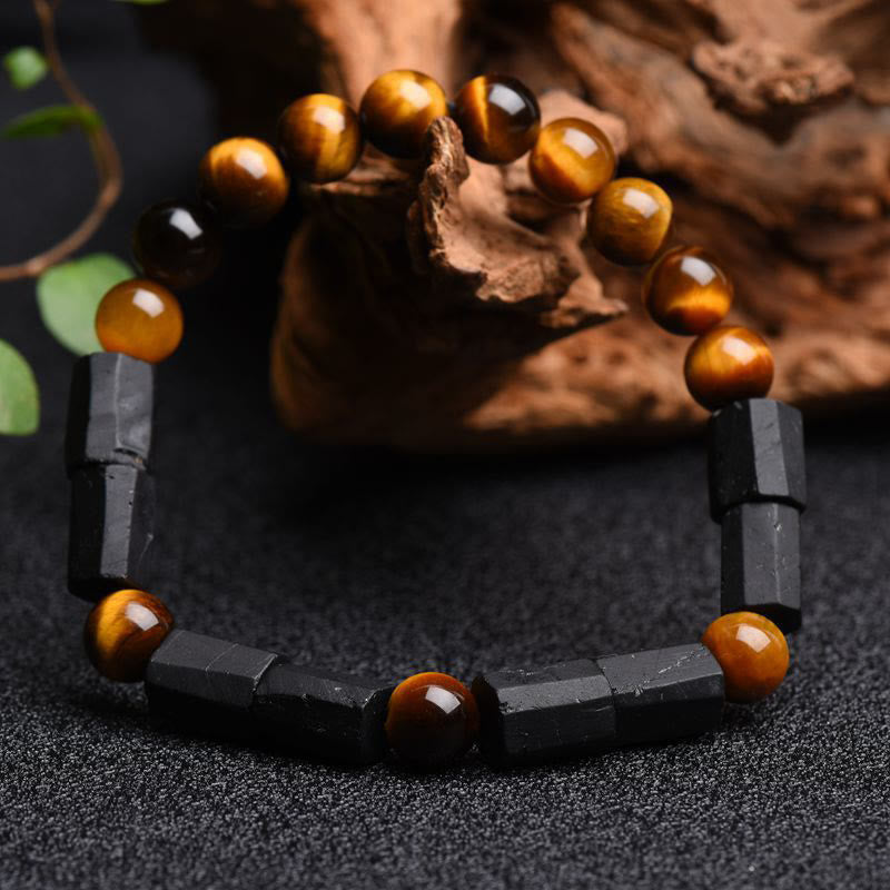 Wear FengShui Natural Black Tourmaline Tiger Eye Positive Bracelet