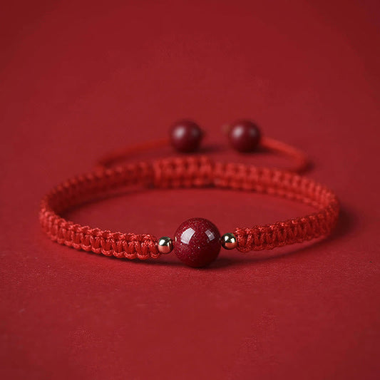 Wear FengShui Lucky Cinnabar Bead Blessing Red String Bracelet