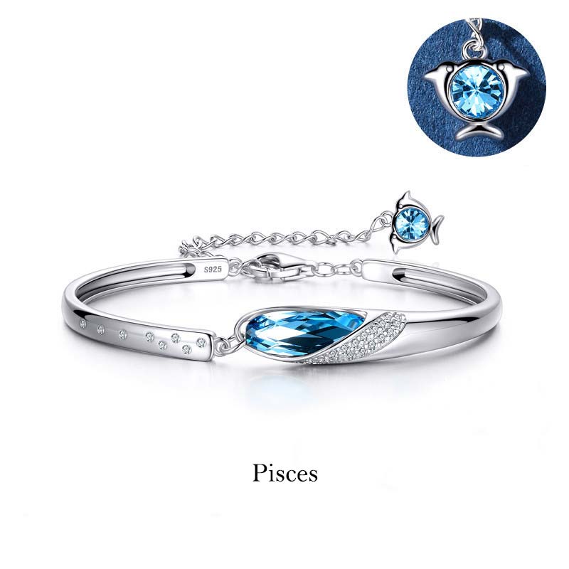 Wear FengShui 925 Silver Plated Copper 12 Constellations of the Zodiac Charm Bracelet