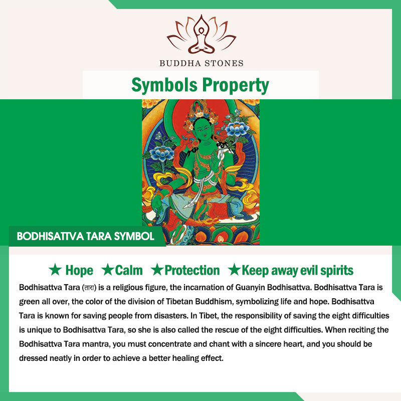 Wear FengShui 108 Mala Beads Natural Green Agate Bodhisattva Green Tara Manifestation Charm Bracelet