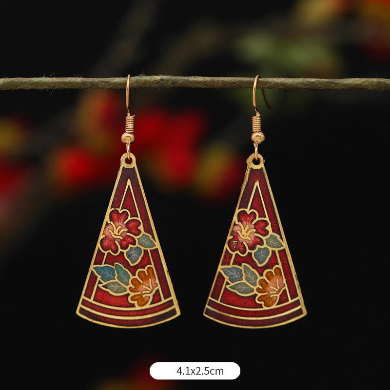 Wear FengShui Lotus Butterfly Flower Alloy Copper Enlightenment Drop Earrings