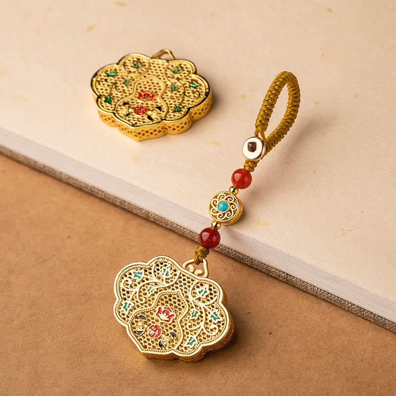 Wear FengShui Lock of Good Wishes Fu Character Luck Blessing Key Chain