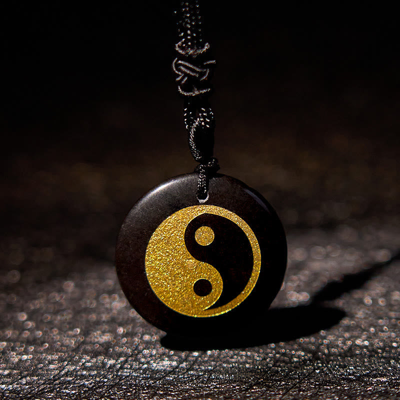 Wear FengShui Various Crystal Amethyst Tiger Eye Green Aventurine Yin Yang Spiritual Necklace Pendant