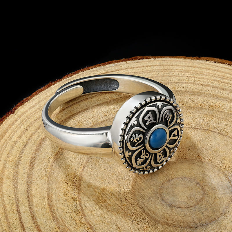 Wear FengShui Tibetan Om Mani Padme Hum Peace Rotatable Ring