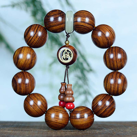 Wear FengShui Rosewood Warmth Calm Gourd Charm Bracelet