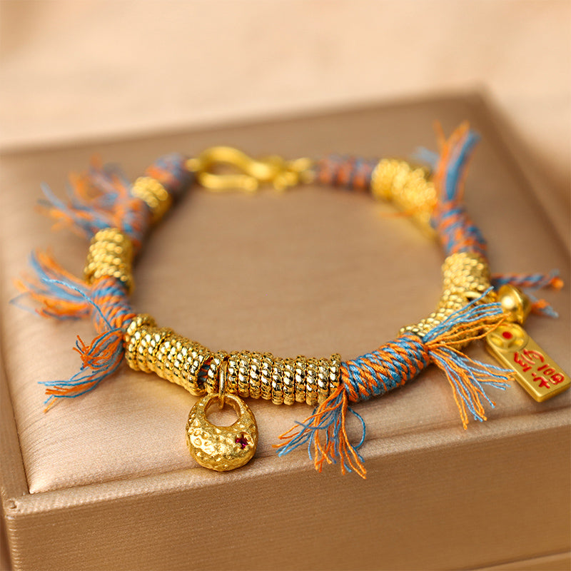 Wear FengShui Handmade Tibetan Lucky Fortune Multicolored Rope Braid Bracelet