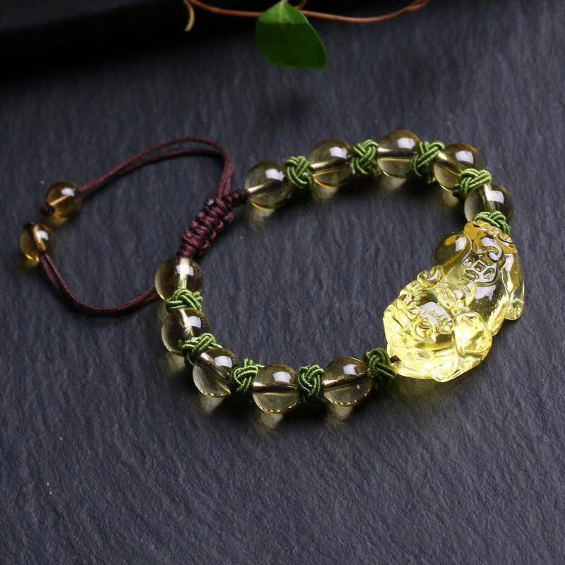 Wear FengShui Natural Citrine Pixiu Wealth Protection Bracelet