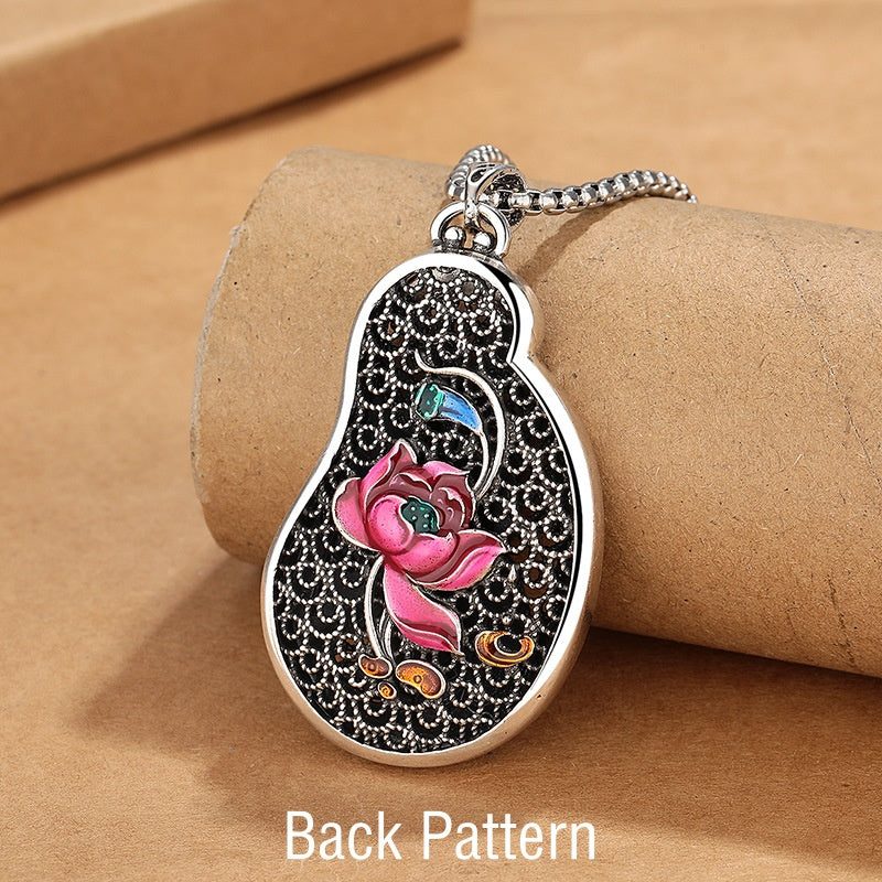 Wear FengShui Avalokitesvara Lotus Design Copper Wealth Necklace Pendant