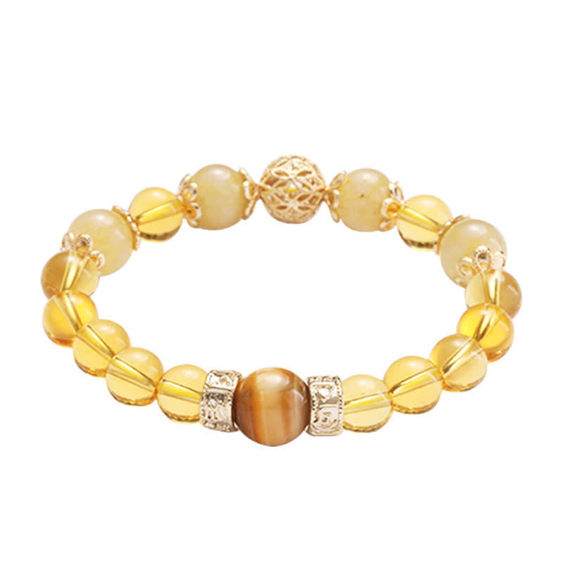 Wear FengShui Citrine Generosity Prosperity Beaded Bracelet
