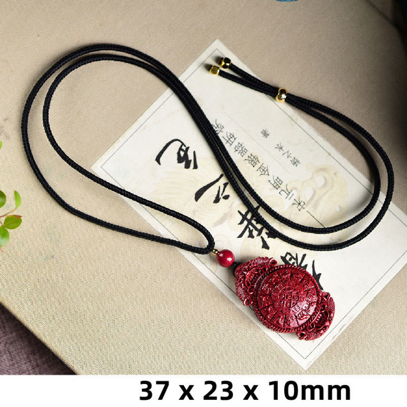 Wear FengShui Laughing Buddha Yin Yang Chinese Zodiac Gourd Natural Cinnabar Blessing Necklace Pendant