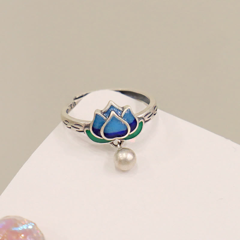 Wear FengShui Lotus Flower Pattern Enlightenment Ring