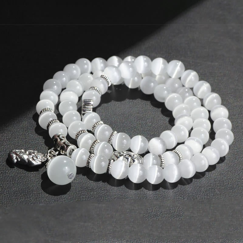 Wear FengShui Cat Eye PiXiu Support Triple Wrap Bracelet