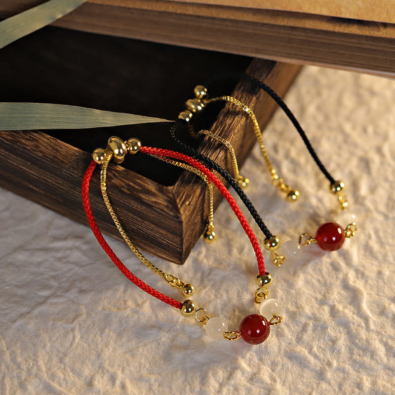 Wear FengShui Red Agate Cat Eye Braided String Confidence Bracelet