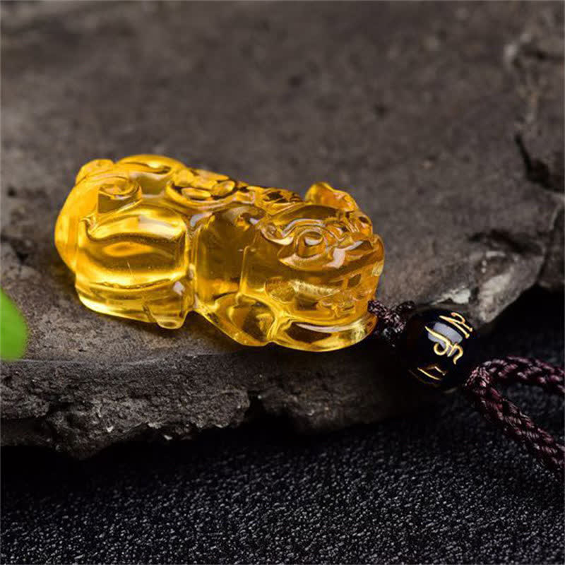 Wear FengShui FengShui Citrine PiXiu Wealth Necklace Pendant