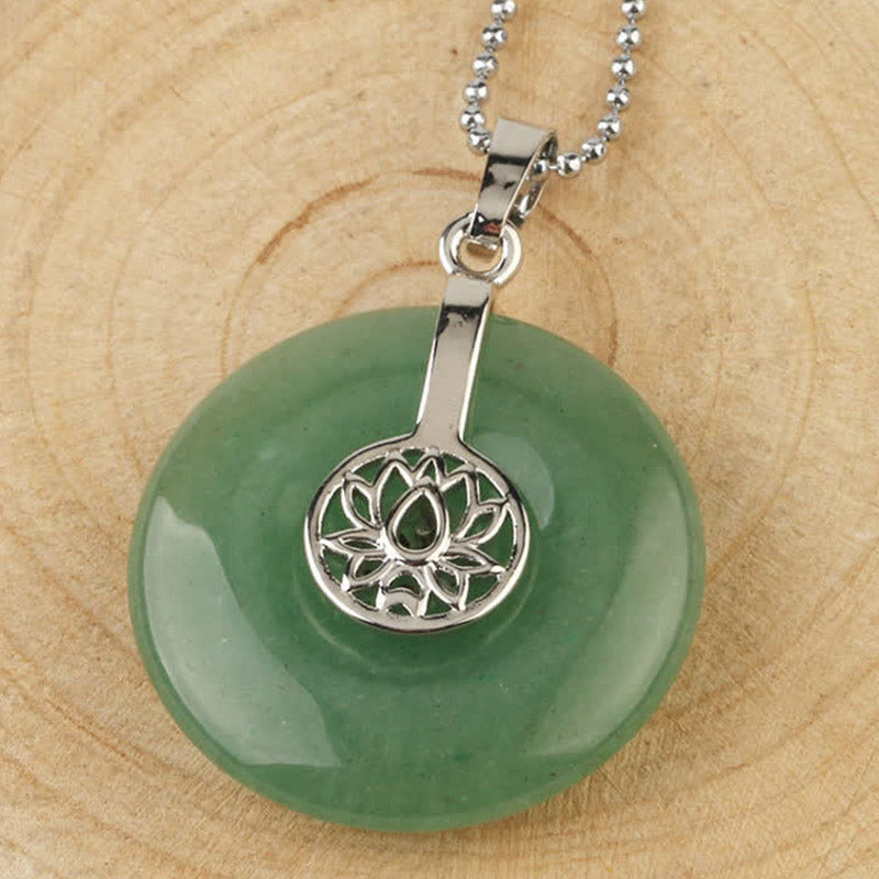 Wear FengShui Various Crystal Amethyst Pink Crystal Lotus Healing Necklace Pendant