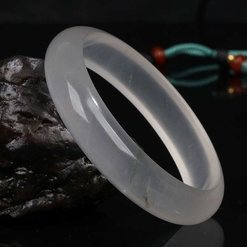 Wear FengShui Natural Translucent Golden Silk Jade Wealth Luck Bracelet Bangle
