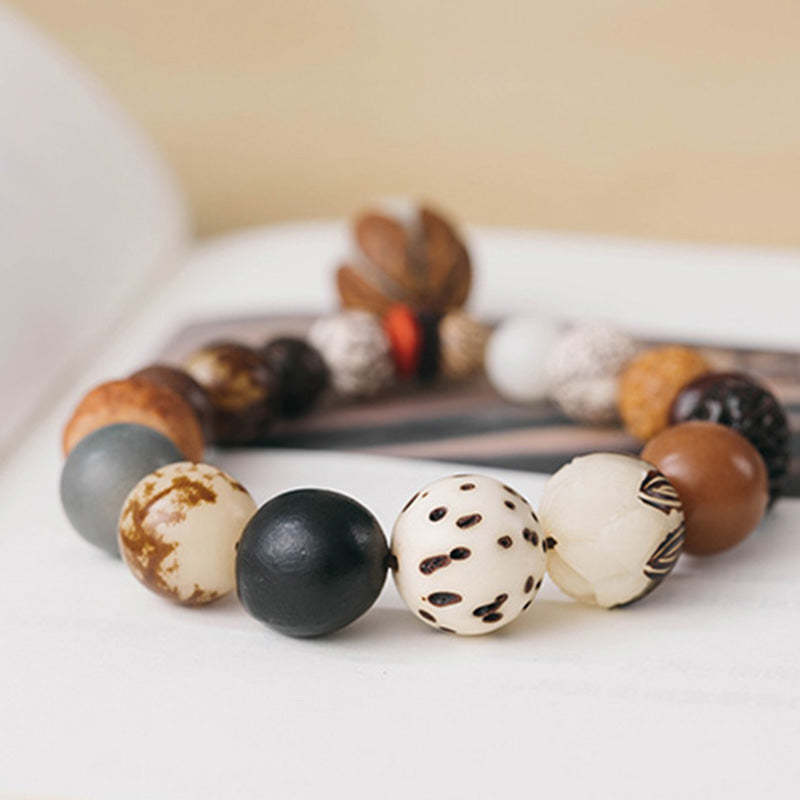Wear FengShui Bodhi Seed Lotus Wisdom Peace Wrist Mala Bracelet