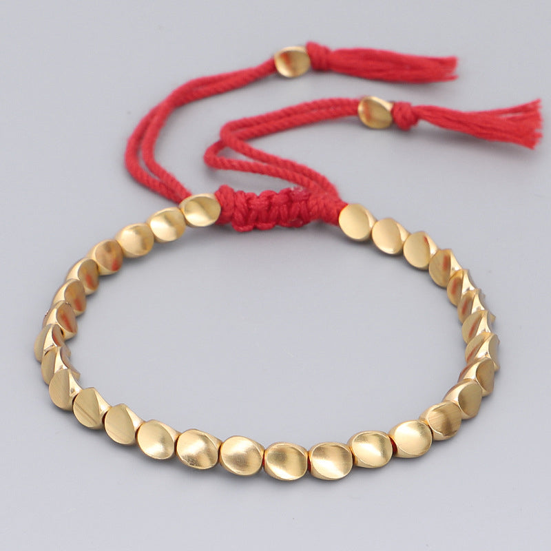 Wear FengShui Tibetan Copper Beads Healing Luck Bracelet