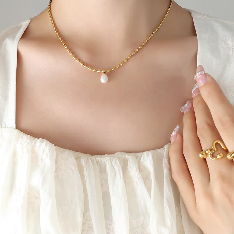 Buddha Stones Pearl Bead Peace Necklace Pendant