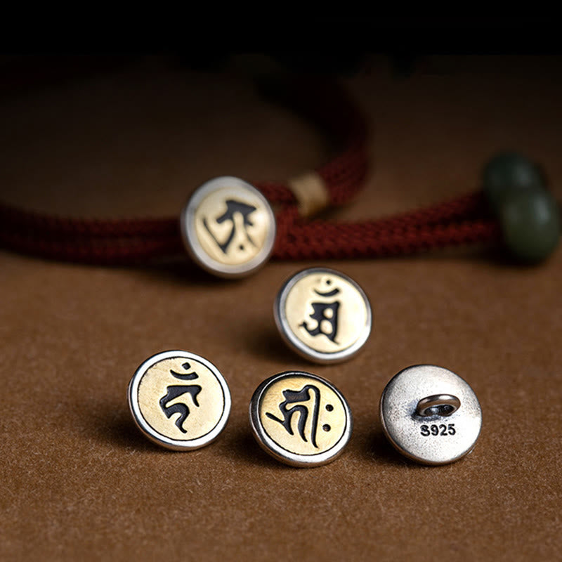 Wear FengShui 925 Sterling Silver Handmade Chinese Zodiac Natal Buddha Cyan Bodhi Seed Protection Braided Red String Bracelet