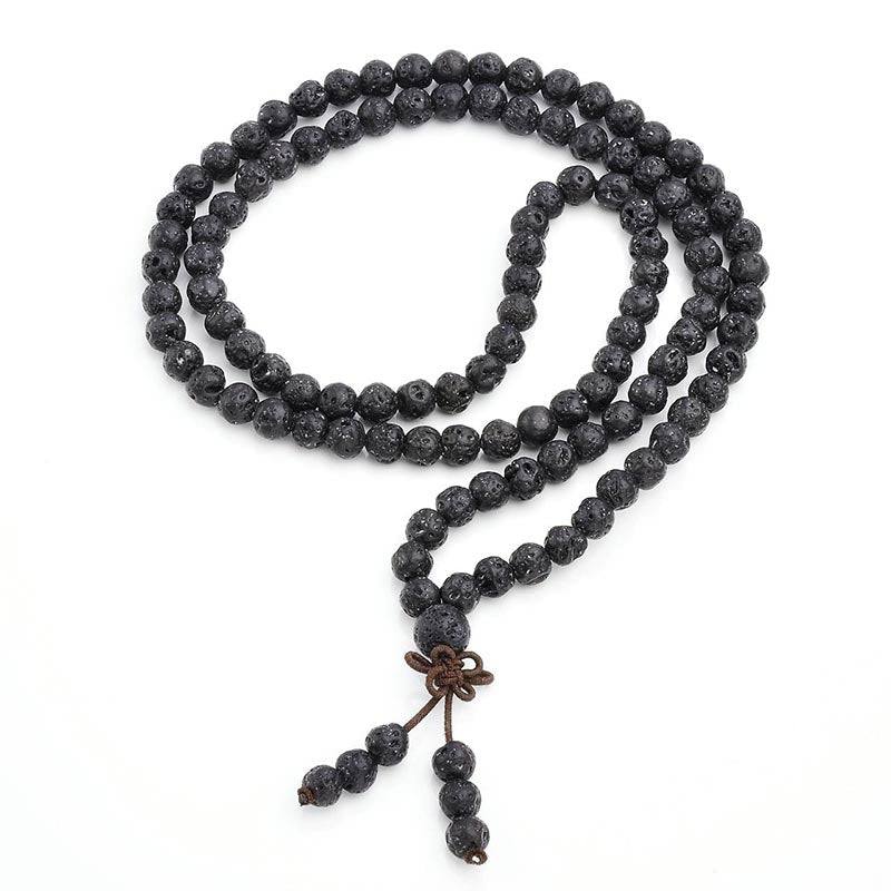 Wear FengShui Natural Lava Rock 108 Beads Protection Bracelet
