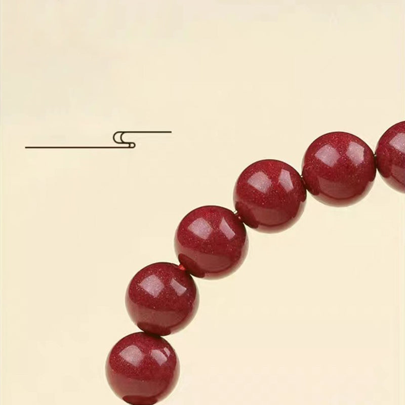 Wear FengShui 925 Sterling Silver Natural Cinnabar Four Beasts Blessing Bracelet