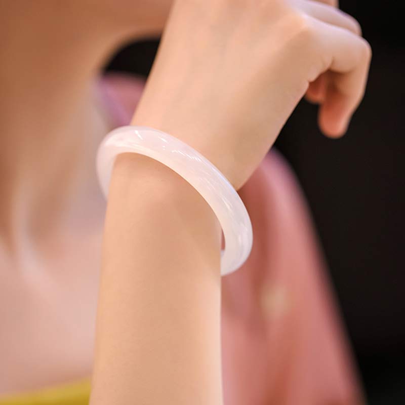Wear FengShui Natural Chalcedony Harmony Positive Bracelet Bangle