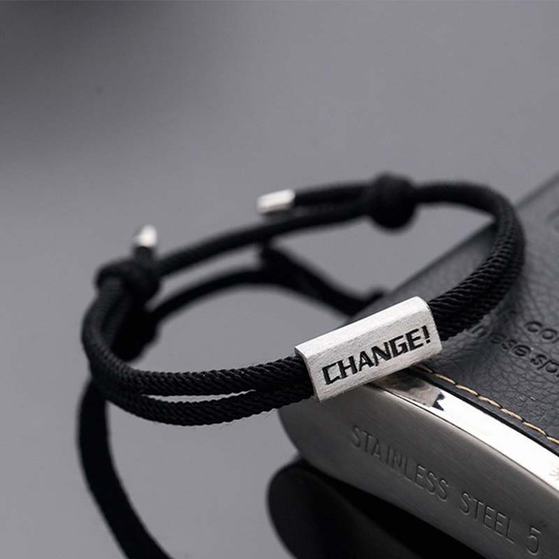 Wear FengShui 925 Sterling Silver Letter Engraving Blessing String Bracelet